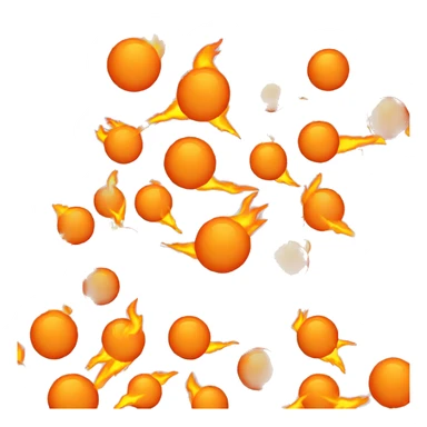 orange ball on fire flying through the air sticker