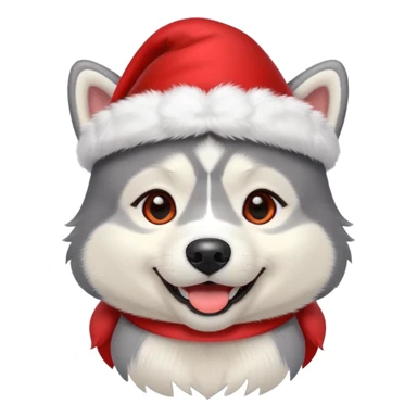Pups husky in  red new yaer hat sticker