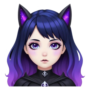 Gorgeous Cute Gothic Edgy Nebula Gradient Beautiful Anime Emo BatLady sticker