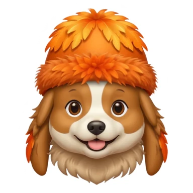 dog with orange feathered hats sticker