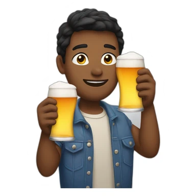 Gay boy drinking two beers sticker
