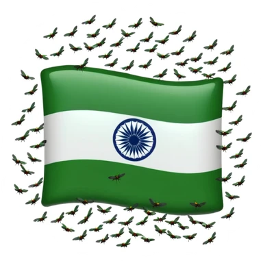 Create an Indian flag with flies above it and a stench coming off that is causing  the flies to be there sticker