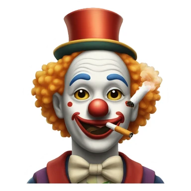 Clown smoking cigarette  sticker