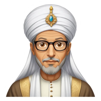 Jeff Goldblum no glasses as a regal portrait dressed as suleiman-the-magnificent,-depicted-as-a-regal-ottoman-sultan-adorned-with-a-large,-white,-round,-tall-turban-and-a-majestic-grey-beard,-his-commanding-gaze-bathed-in-warm,-historic-lighting-that-exudes-time with a large beard **no glasses** sticker