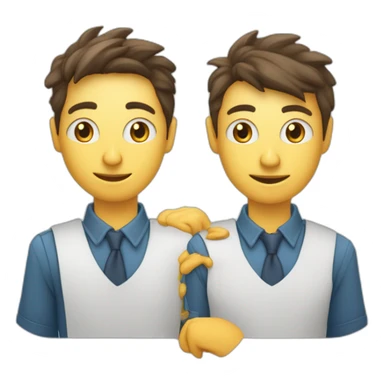 2 mains symétriques collées avec pouce index et majeur levés et orbiculaire et l’annulaire baissé sticker