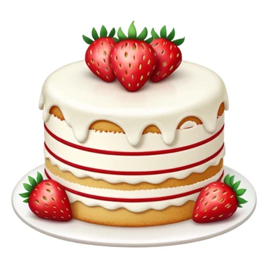Tasty vanilla strawberry cake cartoon style  sticker