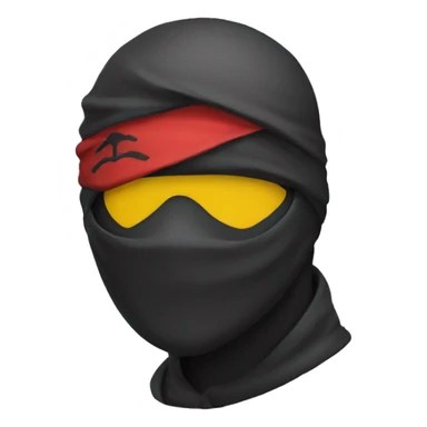 one ninja emoji- colors black, red, yellow like german flag sticker