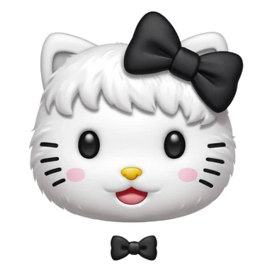 hello kitty with a black bow sticker