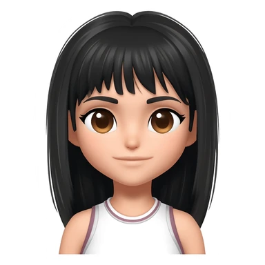 Tennis girl with black hair sticker