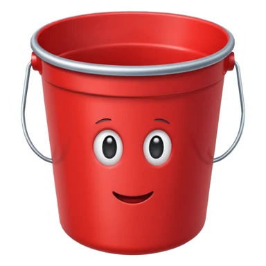 red bucket without handle sticker