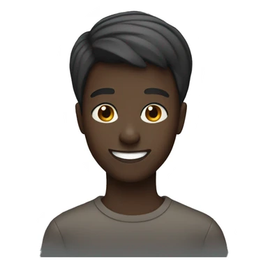 create an emoji of a dark-skinned boy with short straight hair smiling sticker