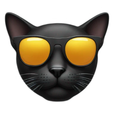 black cat with sun glasses sticker