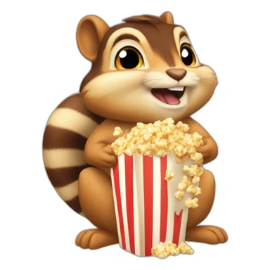 dramatic chipmunk eating pop corn sticker