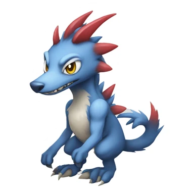 Cute Lombax-Sergal-Vernid-Fakemon full body  sticker