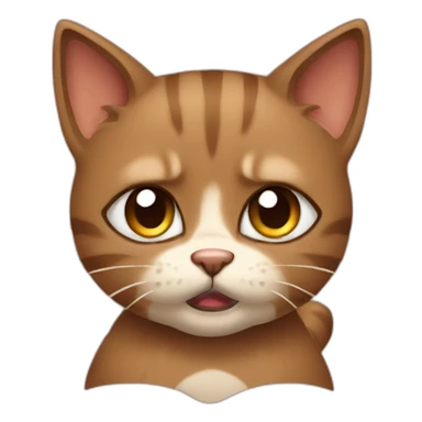angry brown kitten sticker
