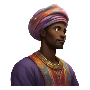 african man in galaxy sticker