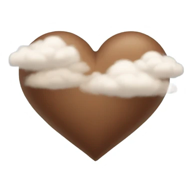 brown heart + cloud sticker
