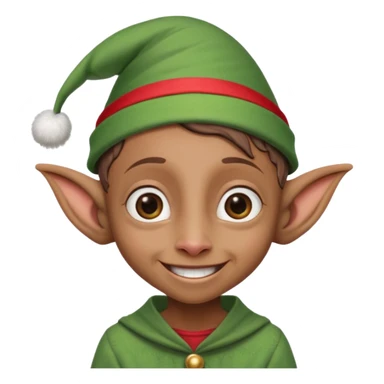 dobby the house elf from harry potter smiling and wearing a christmas elf hat sticker