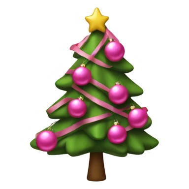 Christmas tree with pink decorations sticker