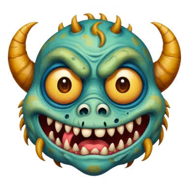 Monster with weird face sticker