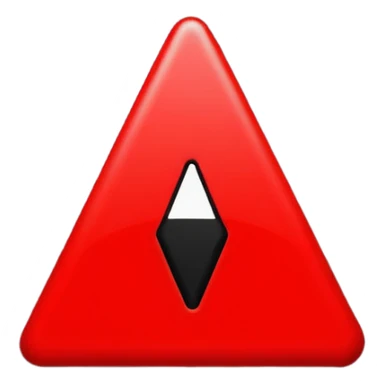 Emoji warning: red triangle, black exclamation mark, flat design, simple, emoji style. bold, high contrast, sticker