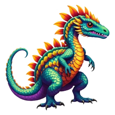 An exotic scaly tropical animalistic fantasy edgy badass cool realistic unique bizarre eccentric Fakémon-creature (full body) sticker
