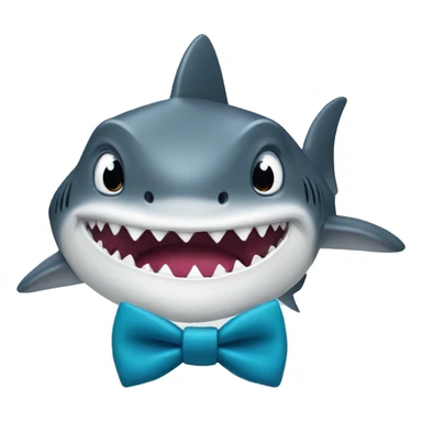 A shark wearing a bow tie sticker