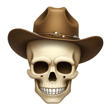 skull wearing a cowboy hat sticker