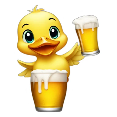 baby duck balancing a beer sticker