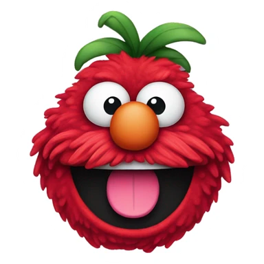 elmo with pink moustache, not hair sticker