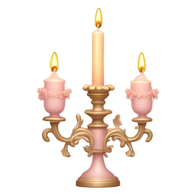light pink candler with A faint candlelight, Rococo style sticker
