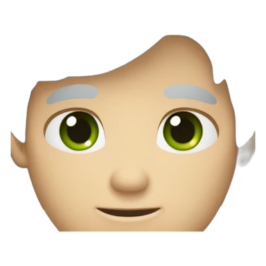 light complexion man with green eyes and gray hair with one spike sticker