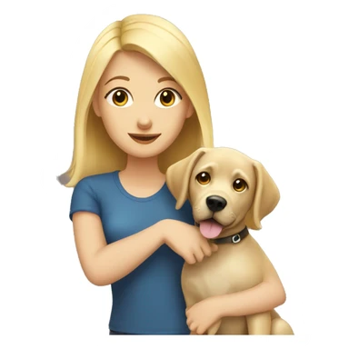 blonde girl with labrador dog sticker