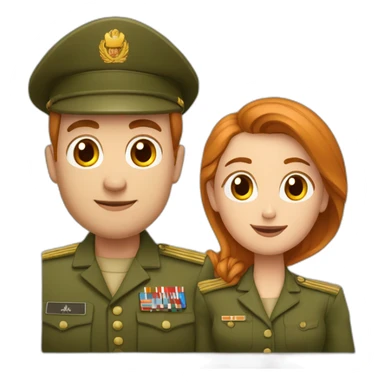 Un couple avec un mari militaire roux  sticker