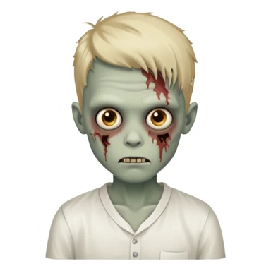 zombie boy with locks hair and white shirt sticker