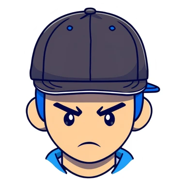 sad party guy with a snapback hat sticker