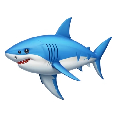 Tiburón con tenis asules  sticker