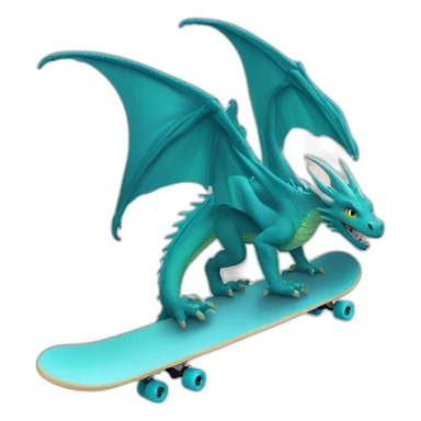 Dragon qui fait du skate sticker