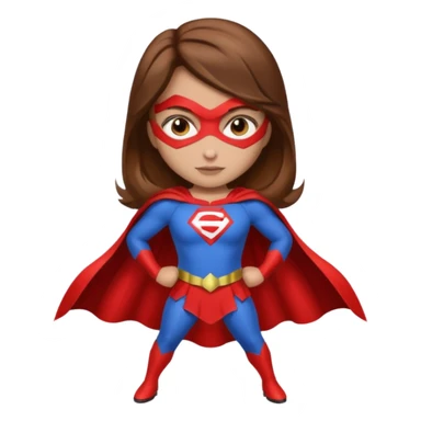 fille superheros cheveux bruns long et lisse sticker