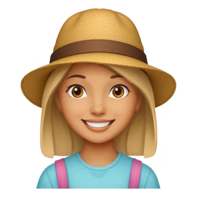 a girl wear hat sticker