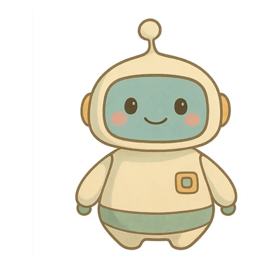 ghibli style cute AI assistant, soft colors sticker