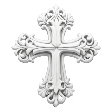 white ornate cross sticker