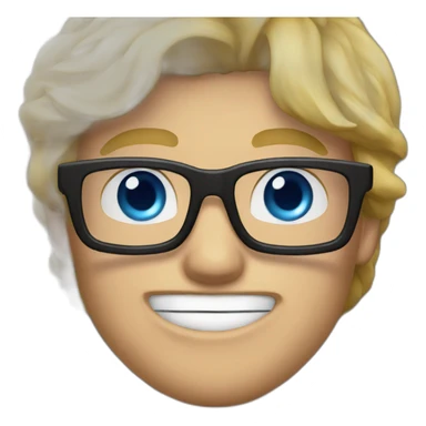 Blond man blue eye glasses muscle eat hazelnut sticker