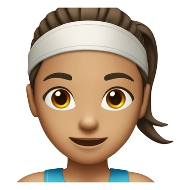 A tan girl with dark brown eyes, dark brown hair in a ponytail, playing tennis. sticker