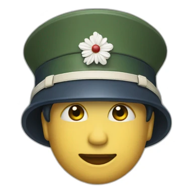 Une emoji qui pleure avec une salutation militaire sticker