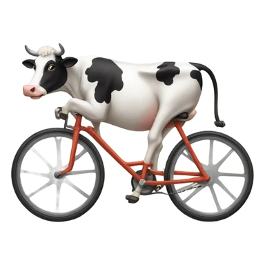 Cow on a bicycle  sticker