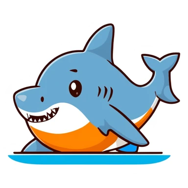 Shark with blue shoes sticker