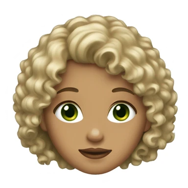 girl with dirty blonde curly hair and green eyes sticker