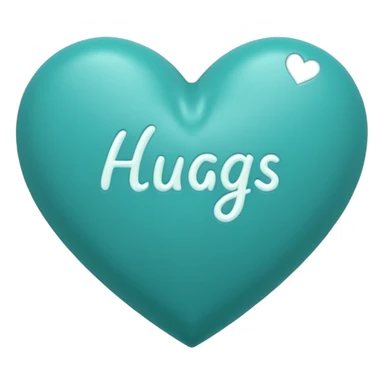 Teal heart hugs with Belles wording sticker