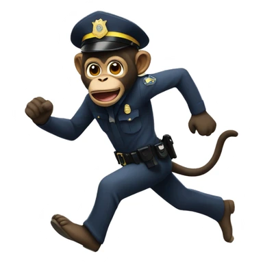 Monkey running from police sticker